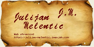 Julijan Melentić vizit kartica